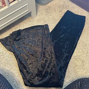 Black velvet bell bottoms